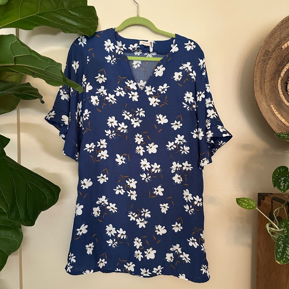 Sweet Short Sleeve Flowered 🌸Mini Dress